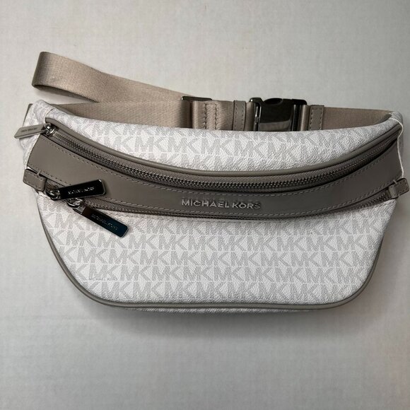 Michael Kors Gray & White Kenly Waist Fanny Pack - Picture 1 of 10